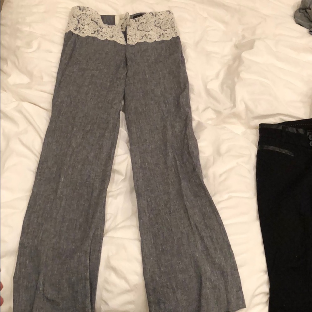 Awesome straight leg pants with lace top